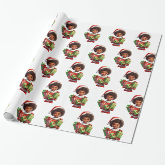 Papier Cadeau Père Noël, Joli petit assistant