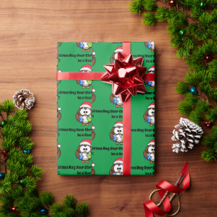 Papier Cadeau Père Noël Joyeux Noël Drôle Chouette de Noël