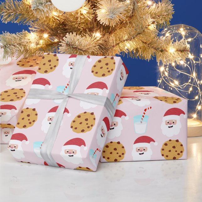 Papier Cadeau Père Noël Lait et biscuits Papier d'emballage (Vacances)