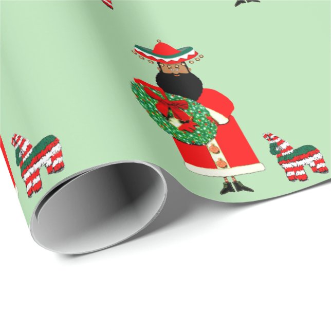 Papier Cadeau Père Noël mexicain (Coin rond)