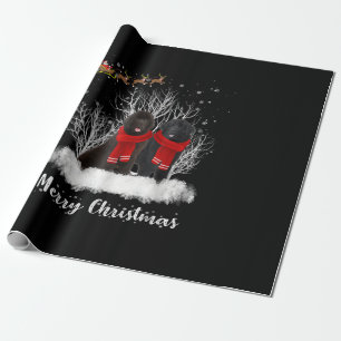 Papier Cadeau père Noël Newfoundland Couple Joyeux cadeau de c