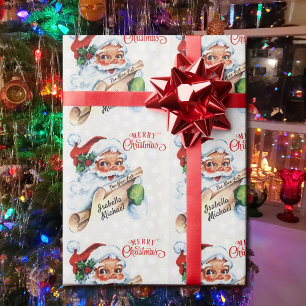 Papier Cadeau Père Noël Nice & Naughty List Noël