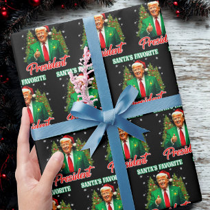Papier Cadeau Père Noël Président favori   Cadeau de Noël Trump