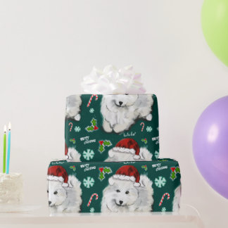 Papier Cadeau père Noël Samoyed 