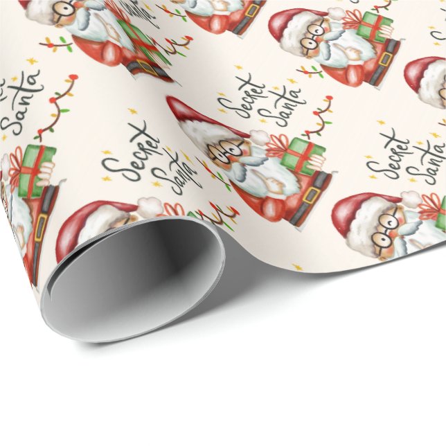 Papier Cadeau Père Noël secrète (Coin rond)