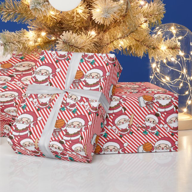 Papier Cadeau Père Noël sportive (Vacances)