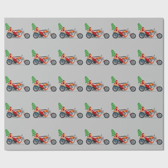 Papier Cadeau Père Noël sur un papier d'emballage de moto (Couture)
