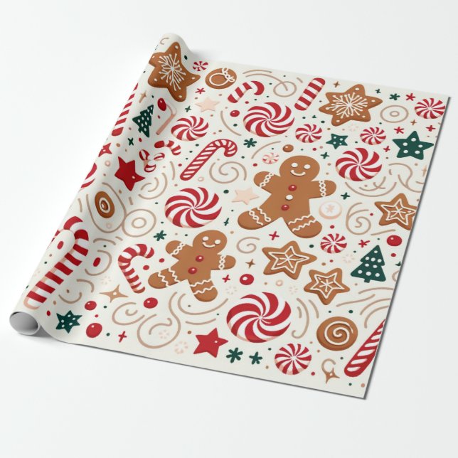 Papier Cadeau Père Noël Sweets (Déroulé)