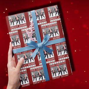 Papier Cadeau Père Noël Trump Dance Rendre Noël magnifique