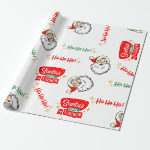 Papier Cadeau Père Noël vient en ville
