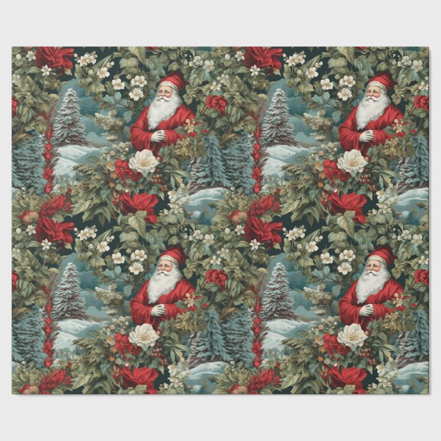 Papier Cadeau Père Noël Winter Garden II (Couture)