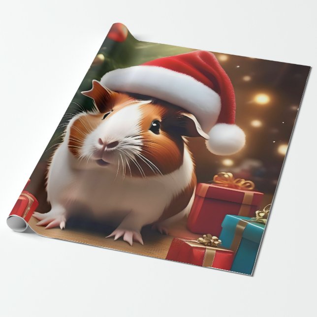 Papier Cadeau "Père Noël's Little Helper : The Christmas Guinea  (Déroulé)