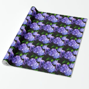 Papier Cadeau Périwinkel hydrangeas fleurs violettes fleurs bleu