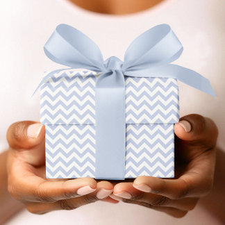 Papier Cadeau Périwinkle et blanc Baby shower à rayures Chevron