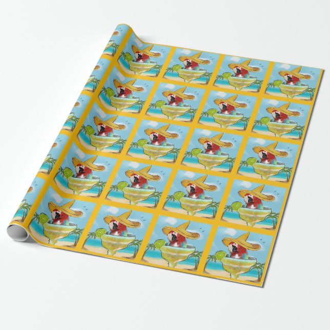 Papier Cadeau Perroquet (Déroulé)