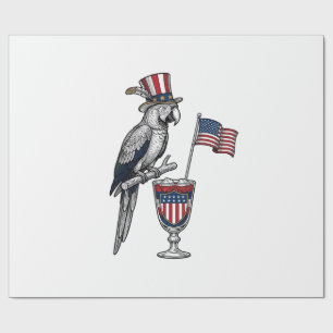 Papier Cadeau Perroquet Patriotique Cocktail Design Vectoriel Vi