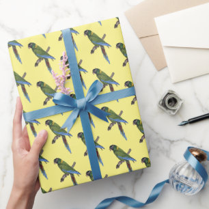Papier Cadeau Perroquet vert Macaw Art fin peinture nature