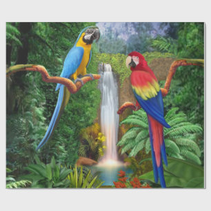 Papier Cadeau Perroquets tropicaux d'ara