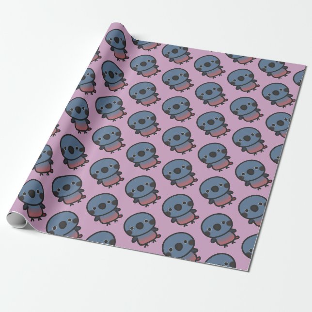 Papier Cadeau Perruche brune (Déroulé)