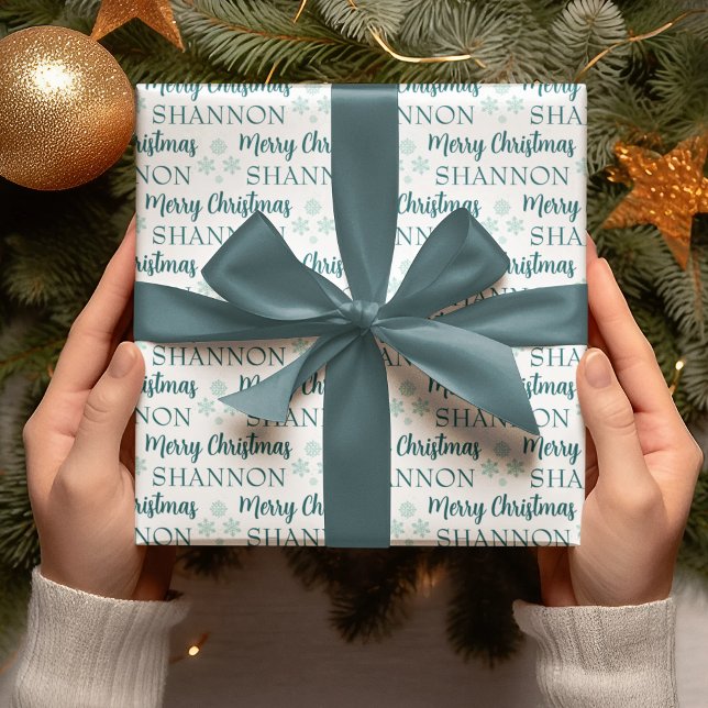 Papier Cadeau Personalized Christmas Wrapping Paper (Celebrate someone special this holiday with this personalized Christmas wrapping paper! )
