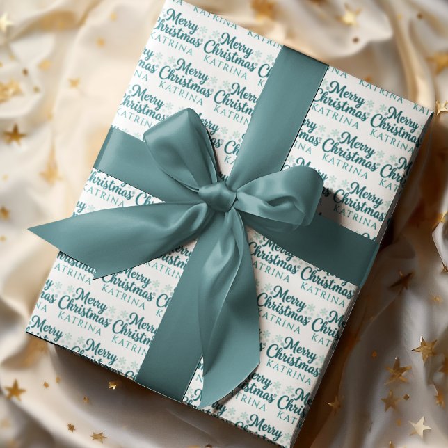 Papier Cadeau Personalized Christmas Wrapping Paper (Celebrate someone special this holiday with this beautiful personalized Christmas wrapping paper! )