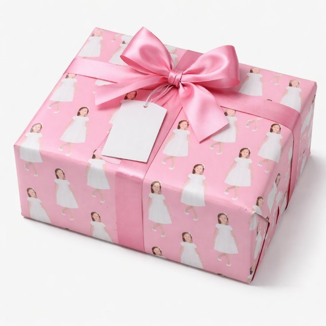 Papier Cadeau Personalized Kids Birthday Photo Custom Gift Wrap (Créateur téléchargé)