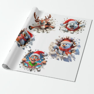 Papier Cadeau Personnages de veille de Noël