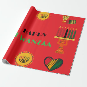 Papier Cadeau Personnalisable Happy Kwanzaa
