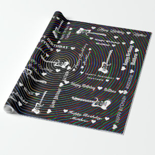 Papier Cadeau Personnalisable Joyeux Anniversaire Vibes colorées