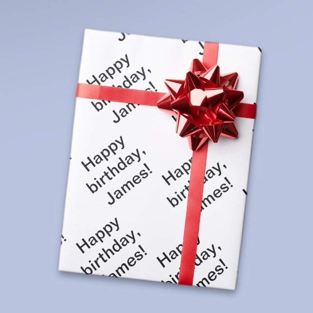 Papier Cadeau Personnalisable Répétition Joyeux Anniversaire (n' (Créateur téléchargé)