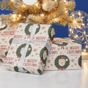 Papier Cadeau Personnalisable Winnie the Pooh Christmas Wreath