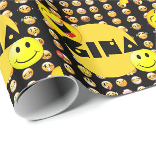 Papier Cadeau Personnalisation du parti Emoji