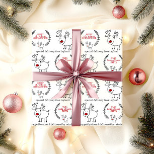 Papier Cadeau Personnalisé à partir de Père Noël Lapland Reindee