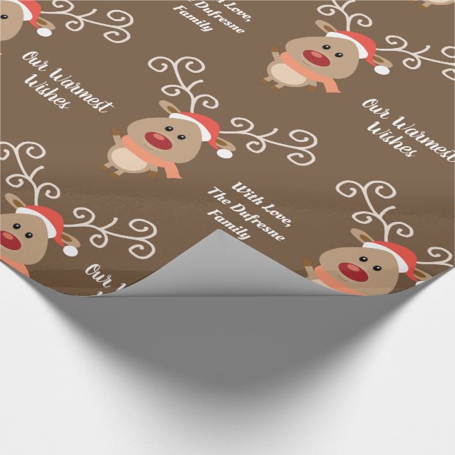 Papier Cadeau Personnalisé & Cute Reindeer (Coin)
