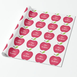 Papier Cadeau Personnalisé de l'enseignant de Red Apple