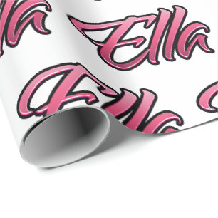 Papier cadeau personnalisé Ella faded pink