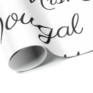 Papier Cadeau Personnalisé épousant le Nom-Mariage Gfitwrap B et