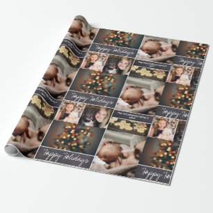 Papier Cadeau Personnalisé, Joyeuses Fêtes, Tableau noir, Photo