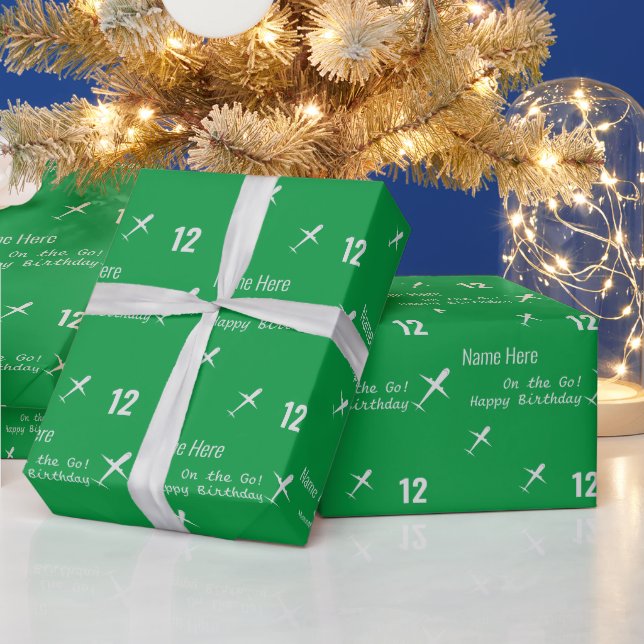 Papier Cadeau Personnalisé Joyeux Anniversaire Avion Irlandais V (Vacances)