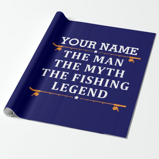 Papier Cadeau Personnalisé L'Homme Le Mythe La Légende De La Pêc (Déroulé)