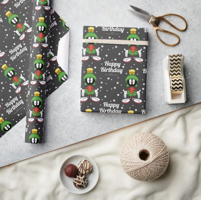 Papier Cadeau Personnalisé MARVIN LE MARTIAN™ Joyeux anniversair (Artisanat)