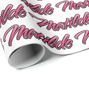 Papier cadeau personnalisé Matilde faded rose