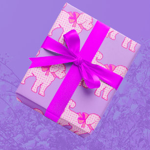Papier Cadeau Personnalisé mignon plaisir rose Doodle Lavande de