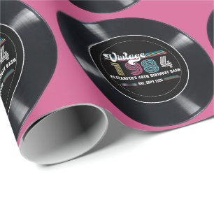 Papier Cadeau Personnalisé N'Importe Quel Âge Vintage Photo Pers