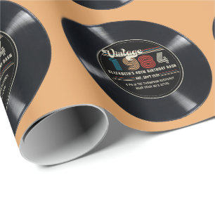 Papier Cadeau Personnalisé N'importe quel âge Vintage Rock N'Rol