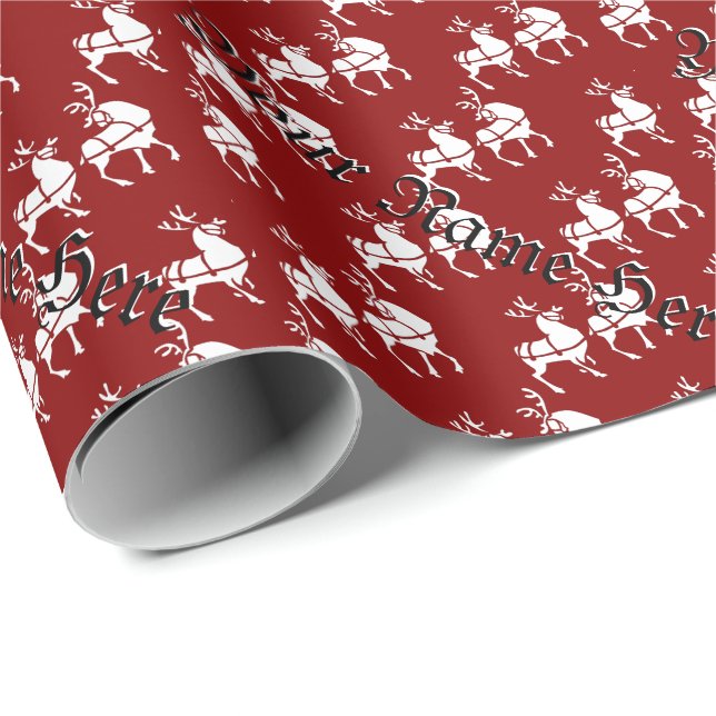 Papier cadeau personnalisé Reindeer Wrapper (Coin rond)