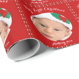 Papier Cadeau Personnalisé Rouge Mon premier papier d'enveloppem