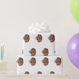 Papier Cadeau Personnalisé Visage Anniversaire Fête Personnalisé