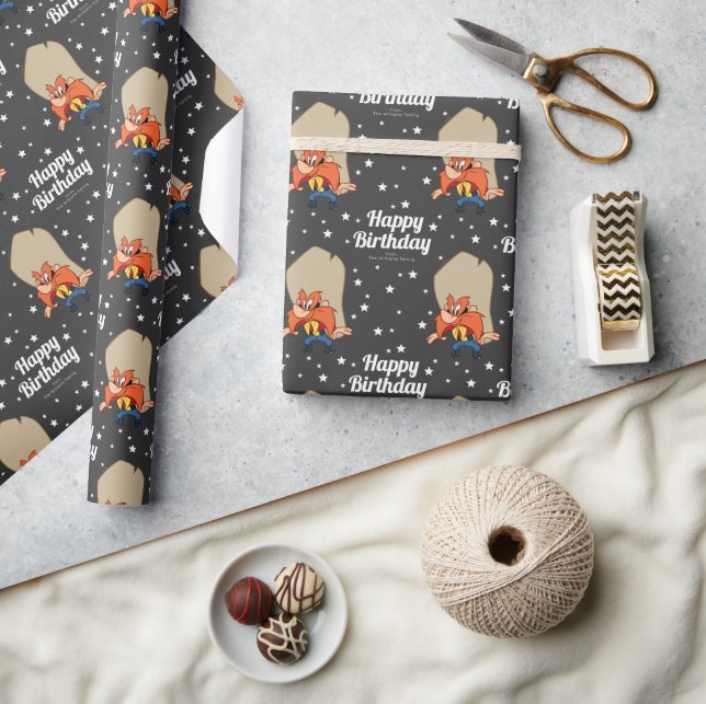 Papier Cadeau Personnalisé Yosemite Sam Joyeux anniversaire (Artisanat)