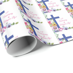 Papier Cadeau Personnaliser, 25e anniversaire Nun vie religieuse